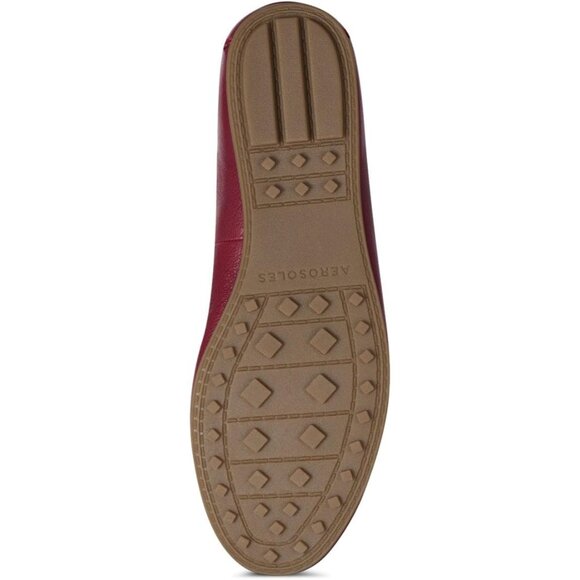 Aerosoles Womens Red Leather Closed Rounded Toe Over Drive Flats Loafer - Picture 4 of 6